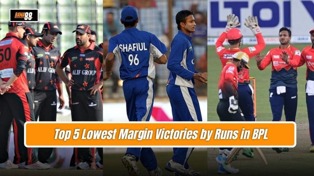 Lowest Margin Victories by Runs in BPL